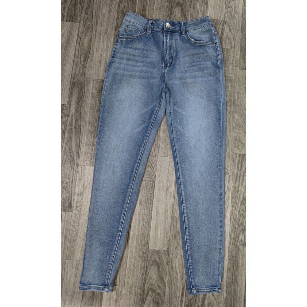 (3/$35) Shein Womens Size 4 Pockets‎ Whiskered Skinny Denim Blue Jeans